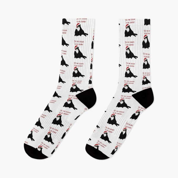 Item preview, Tis the season to be Chonky Chonky Black Cat dressed as santa cat designed and sold by j9gothbe.