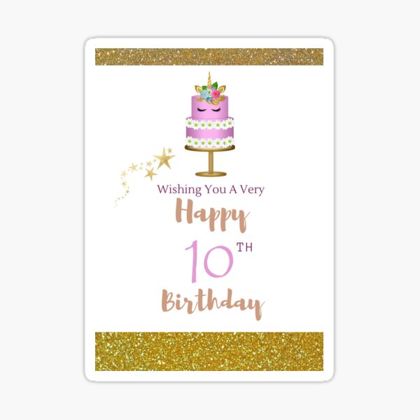 Unicorn 10th Birthday Stickers for Sale