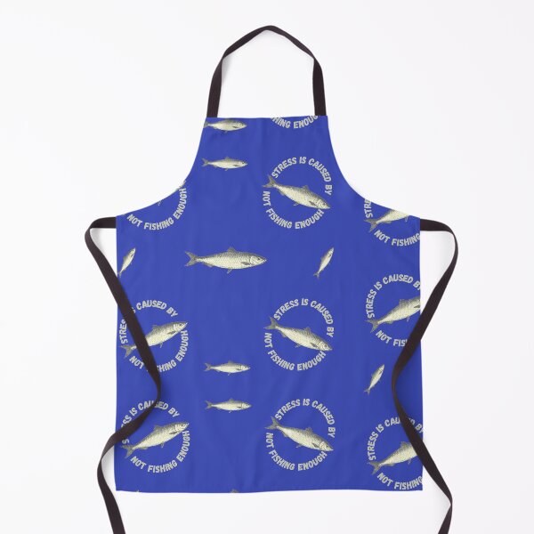 Item preview, Stress Is Caused By Not Fishing Enough Gray Fish In Blue designed and sold by LuckyKermit.