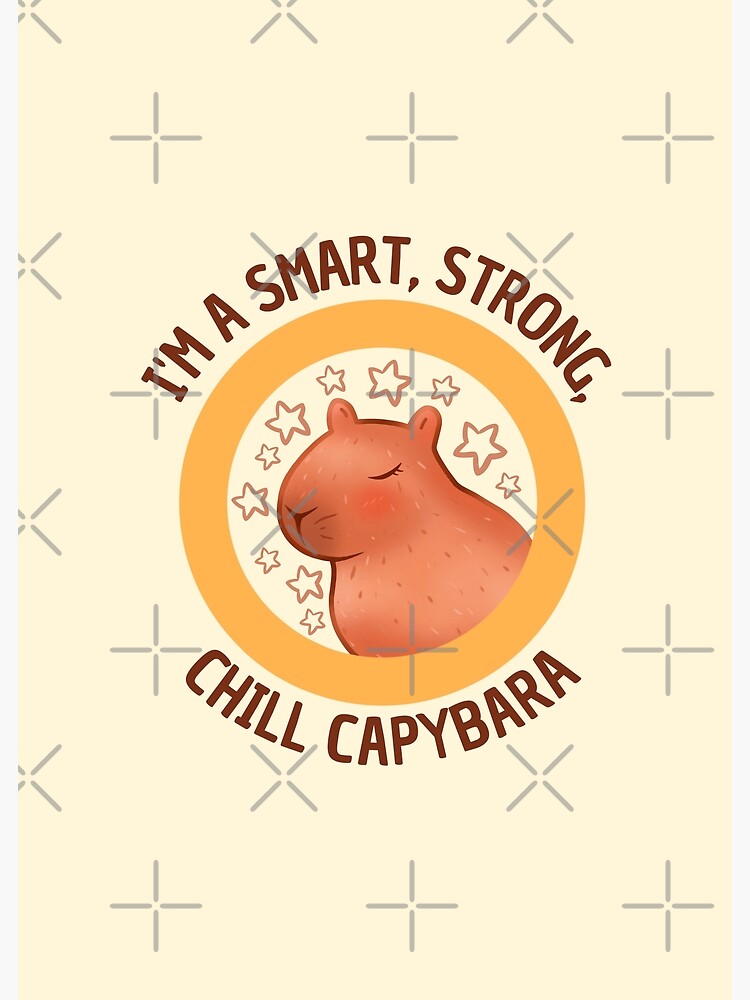 Cute capybara art, illustration seamless pattern Photographic