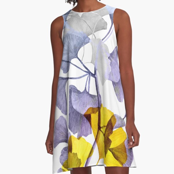 Ginko Blumendekoration #ginko A-Linien Kleid