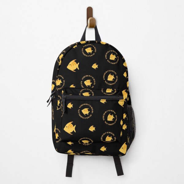 Item preview, Stress Is Caused By Not Fishing Enough Yellow Fish In Black designed and sold by LuckyKermit.