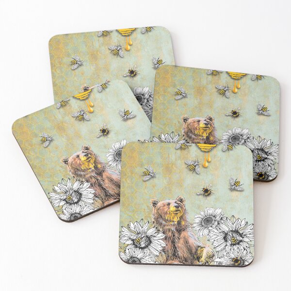 Item preview, Bear bee and honey designed and sold by JBJart.