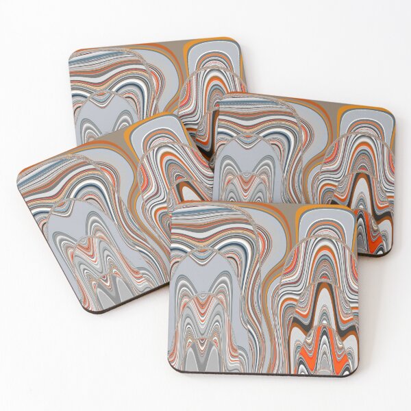 Item preview, Grey, orange and black formless swirls by Code03. designed and sold by Code03.