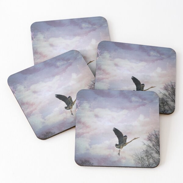Item preview, Gray heron in flight designed and sold by Christine Mignon.