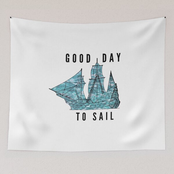 Item preview, Good Day To Sail (Blue Ocean Boat)  designed and sold by By Roqia.