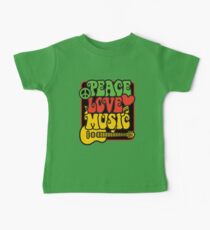 Rasta Peace, Love, Music Baby Tee