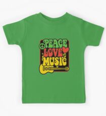 Rasta Peace, Love, Music Kids Tee