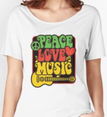 Rasta Peace, Love, Music Women's Relaxed Fit T-Shirt