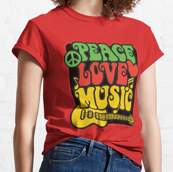 Rasta Peace, Love, Music Classic T-Shirt