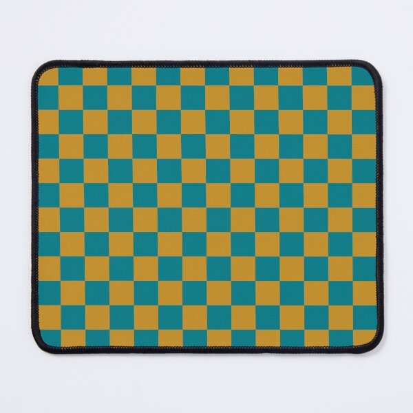 Item preview, Checkerboard Mini Check Pattern in Teal Blue and Mustard Ochre designed and sold by kierkegaard.