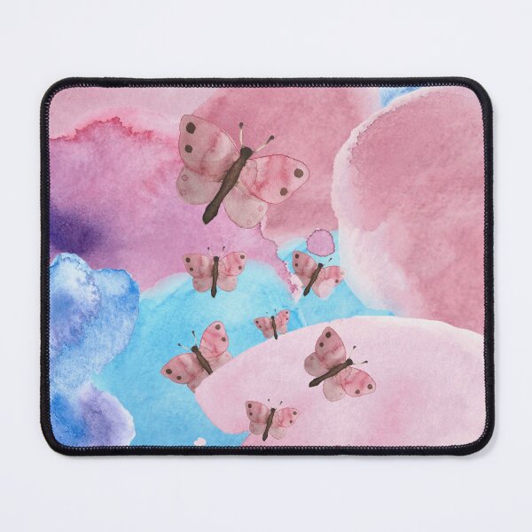 Item preview, Butterfly Obsessed - Abstract Watercolor Pink-Blue Gradient Pattern With Flying Pink Butterflies  designed and sold by By Roqia.