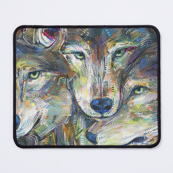 Item preview, Gray Wolf Faces Pressed Together designed and sold by Gwenn Seemel.