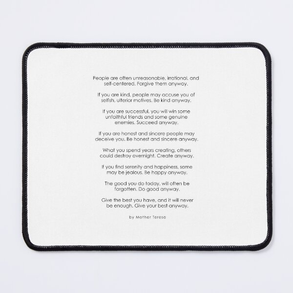 Item preview, Do it Anyway by Mother Teresa designed and sold by corbrand.
