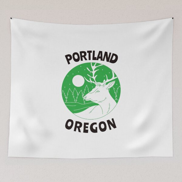Item preview, PORTLAND OREGON "SCENIC DEER" T-SHIRT/STICKER 503 HOMETOWN designed and sold by BestCoolStuff.
