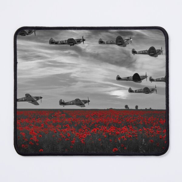Spitfires Over The Poppy Field Mouse Pad