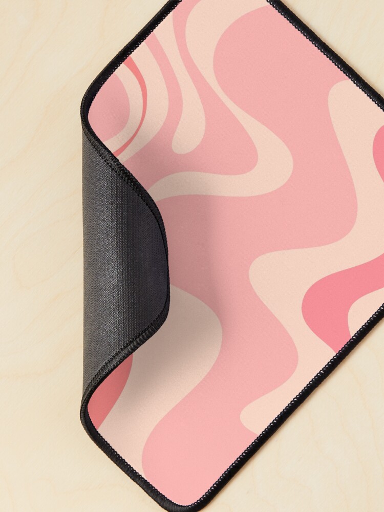 Alternate view of Retro Liquid Swirl Abstract in Blush Pink Tones 2 Mouse Pad