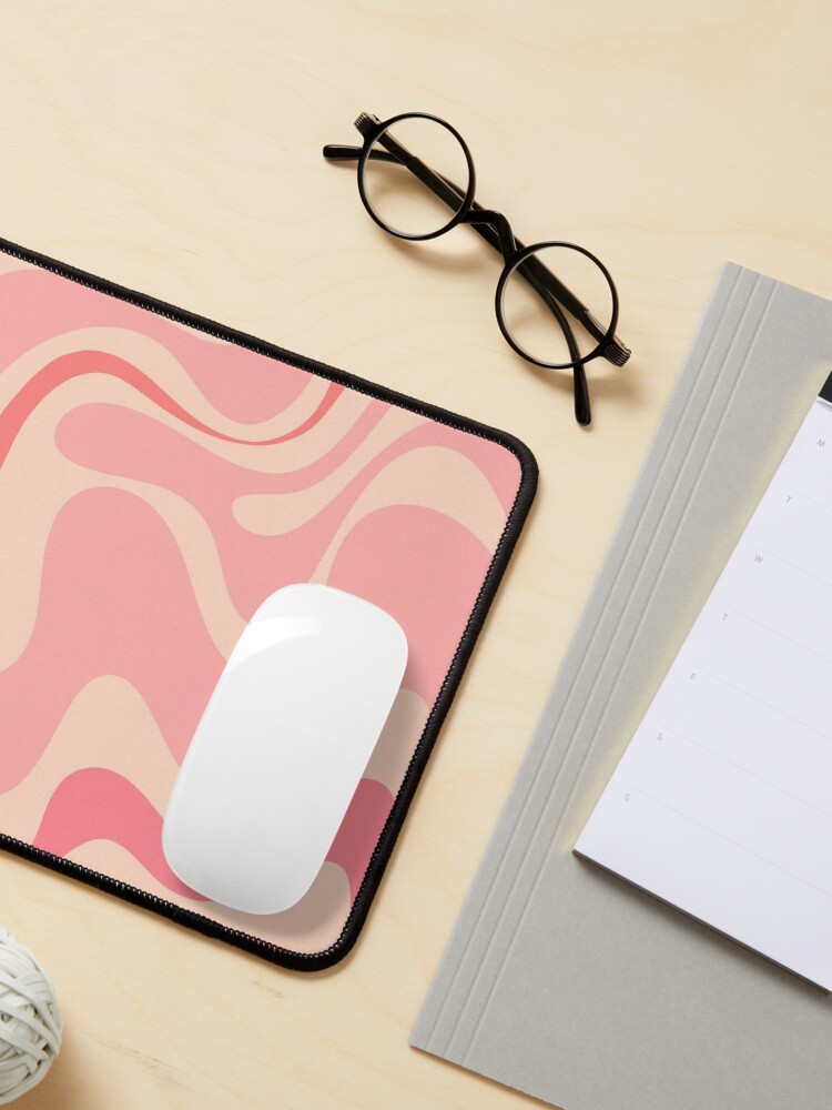 Alternate view of Retro Liquid Swirl Abstract in Blush Pink Tones 2 Mouse Pad