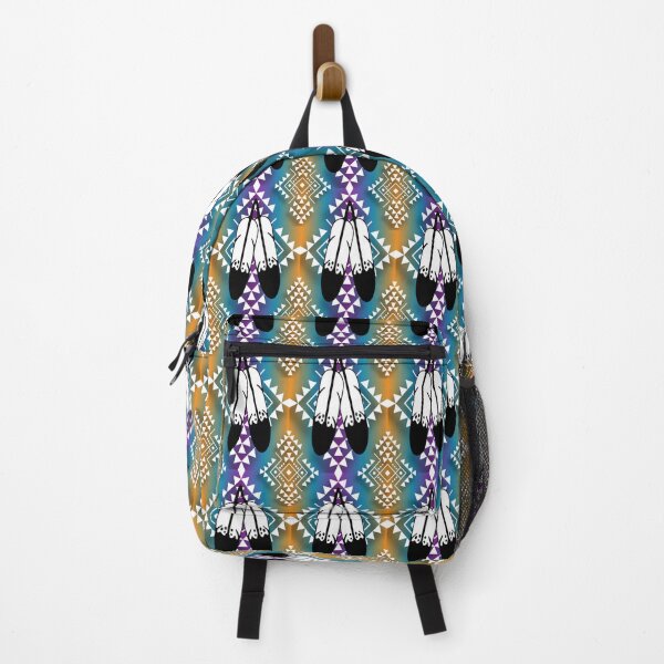 Item preview, Orange / Teal / Purple / White Gradient Double Feather Native Print designed and sold by JMWCD.