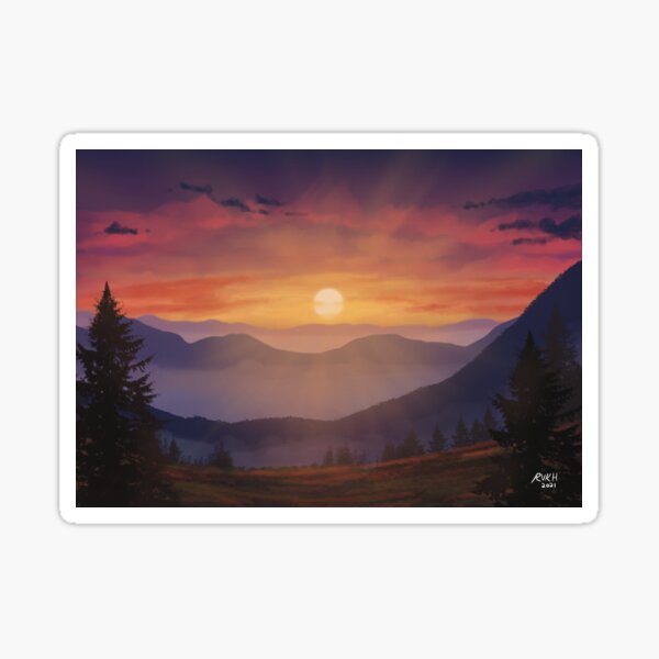 Peaceful Mountains Sticker