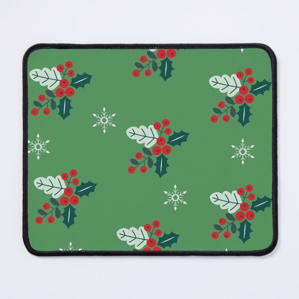 Item preview, Traditional Christmas Holly Berries and White Snowflakes designed and sold by silviaol.