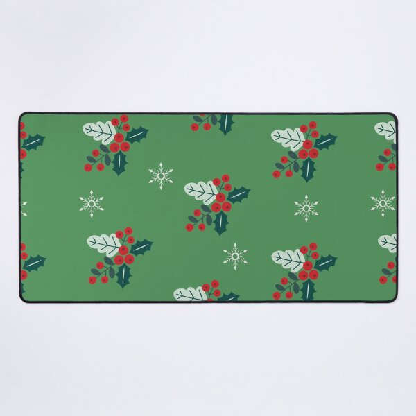 Item preview, Traditional Christmas Holly Berries and White Snowflakes designed and sold by silviaol.