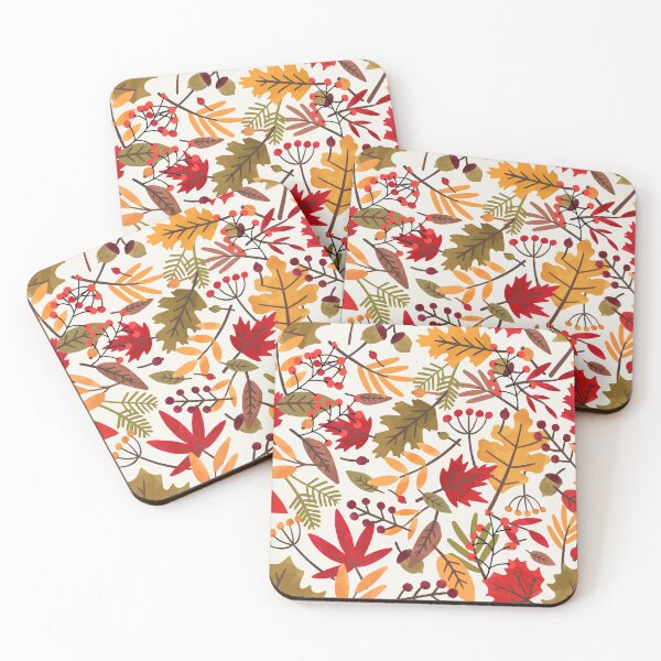 Item preview, Vibrant Fall Autumn Nature Pattern. Orange, Red, Green Leaves, Acorns and Autumn Berries designed and sold by silviaol.