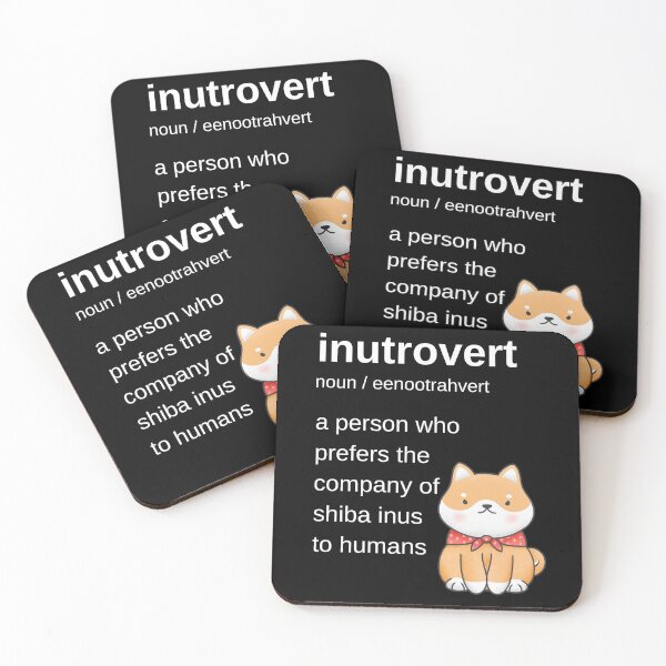 Item preview, inutrovert - a person who prefers the company of shiba inus to humans, funny shiba inu design designed and sold by Meaningfully.