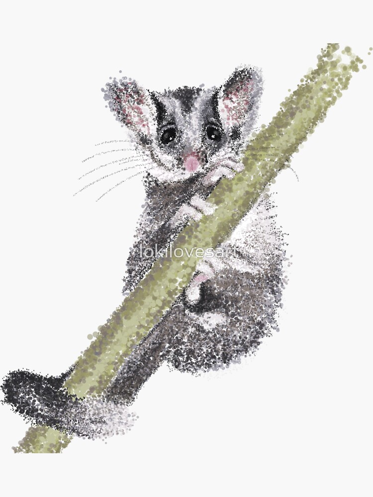 "Leadbeaters Possum Pointillism Dot Art" Sticker for Sale by