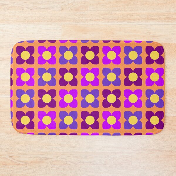 Item preview, Copy of Colorful Pattern Inspired by Seventies Flower Power Shades of Violet and Blue designed and sold by Marcia Motivos.