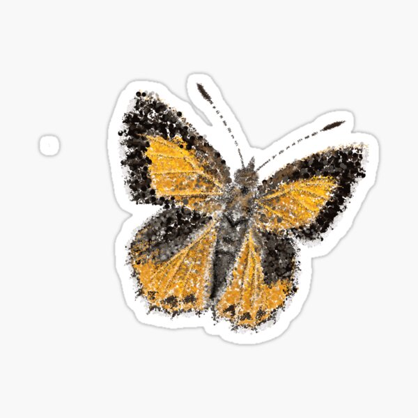 Eltham Copper Butterfly Pointillism Dot Art Sticker