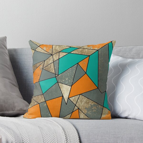 Item preview, Modern Rustic Orange Teal and Gray Gold Geometric designed and sold by Blkstrawberry.