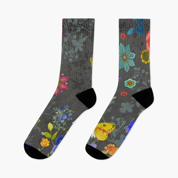 Item preview, Bohemian Floral Fantasy on Dark Gray   designed and sold by Sue Zipkin.