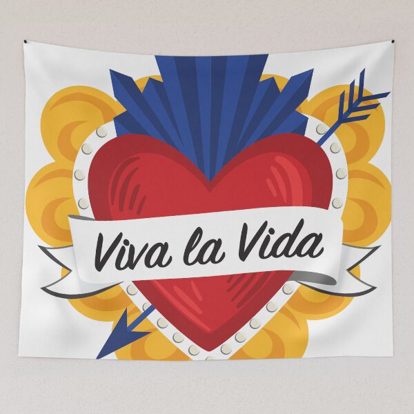 Item preview, Mexican Sacred Heart / "Viva la Vida" Frida Kahlo's Quote in Spanish by Akbaly designed and sold by Akbaly.