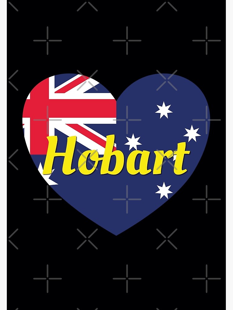 "Hobart Tasmania Australia Australian Flag Heart Hobart" Poster for