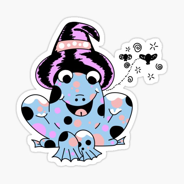 Bigender Pride Witchy Frog Friend Sticker