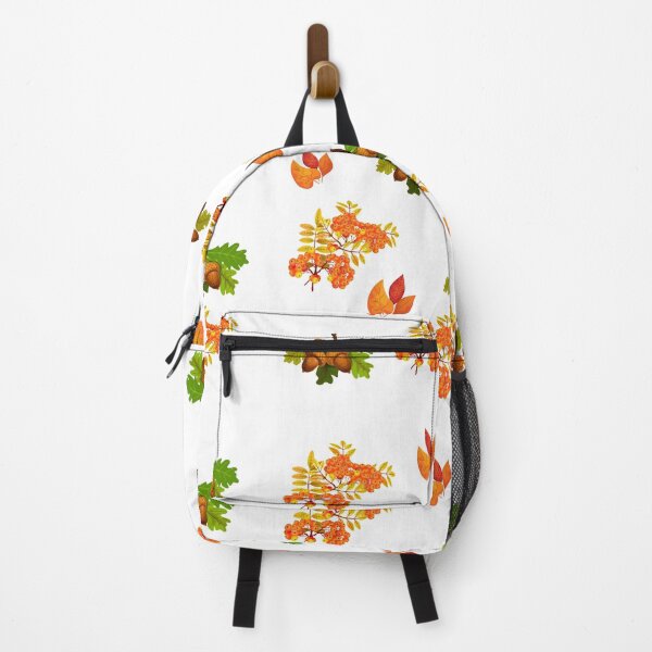 Item preview, Vibrant Red Rowan Berries, Acorns and Orange Red Leaves Nature Fall Autumn Pattern designed and sold by silviaol.