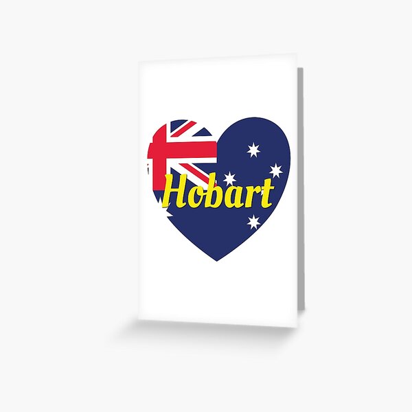 "Hobart Tasmania Australia Australian Flag Heart (White) Hobart