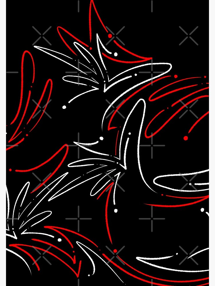 Red and White Abstract Hand Drawn Pattern Art by that5280lady