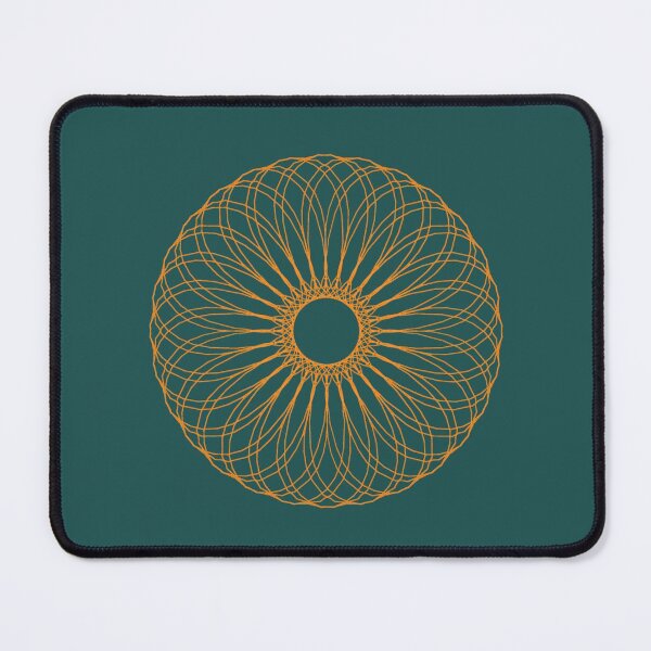 Item preview, Geometric, Orange donut on turquoise background. Intricate, shaped circle design designed and sold by tinytiger77.