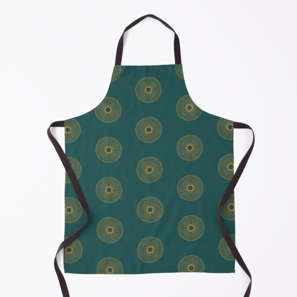 Item preview, Geometric, Orange donut on turquoise background. Intricate, shaped circle design designed and sold by tinytiger77.