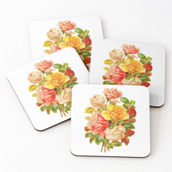 Item preview, Antique Vibrant Victorian Roses, Garden Flowers. Red, Pink, Yellow Roses designed and sold by silviaol.