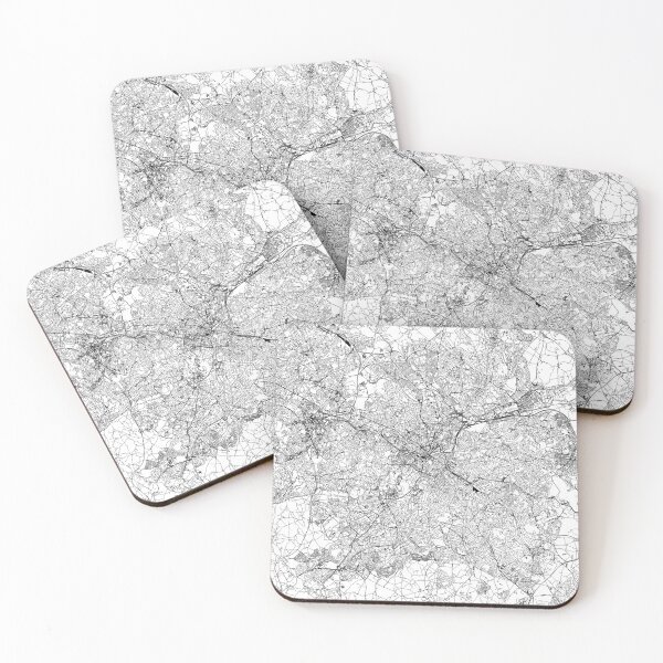 Item preview, Birmingham, England White Map designed and sold by multiplicitymap.