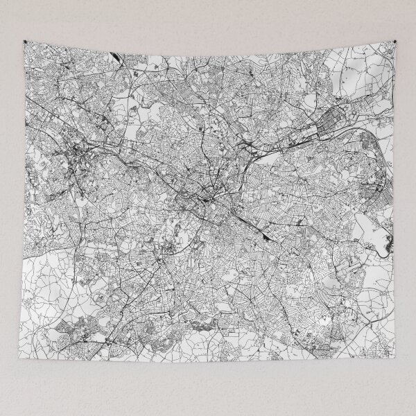 Item preview, Birmingham, England White Map designed and sold by multiplicitymap.