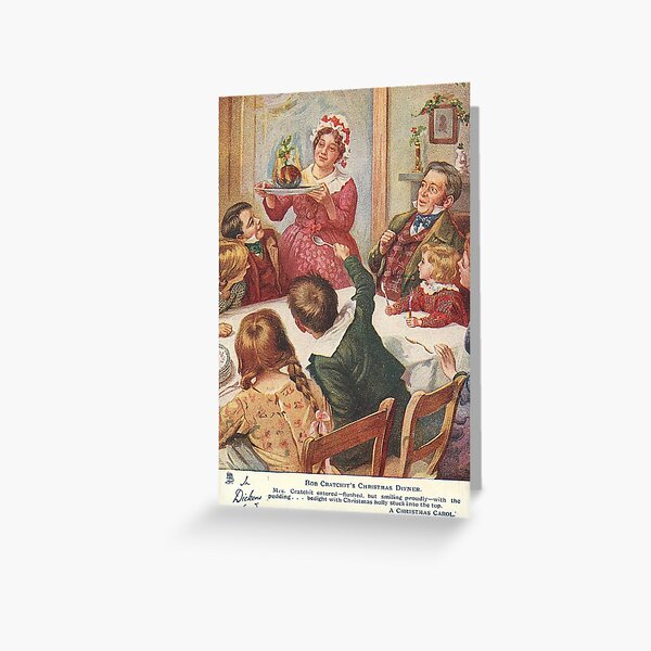 "Bob Crachit's Christmas Dinner" Vintage Christmas Postcard (1905) Greeting Card