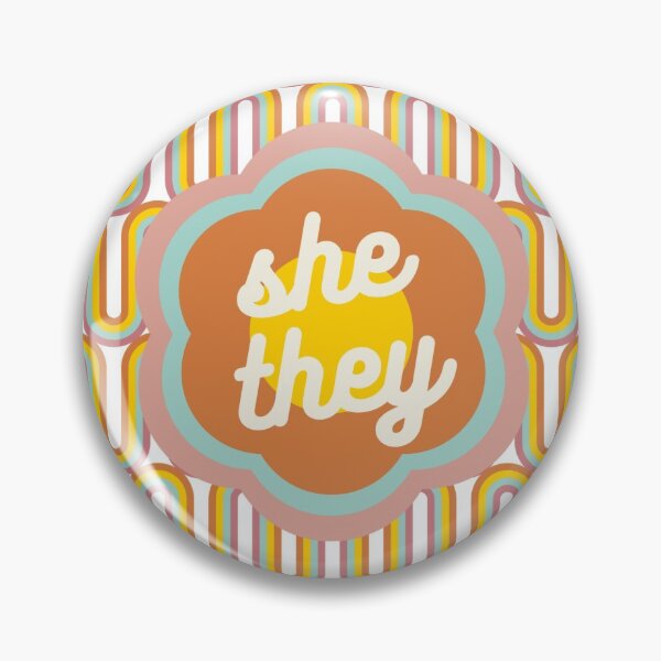 Item preview, 60s Flower She They Pronouns designed and sold by LyssaByssa.