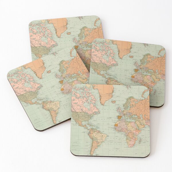 Item preview, 1904 Vintage World Map designed and sold by Gin  Neko.