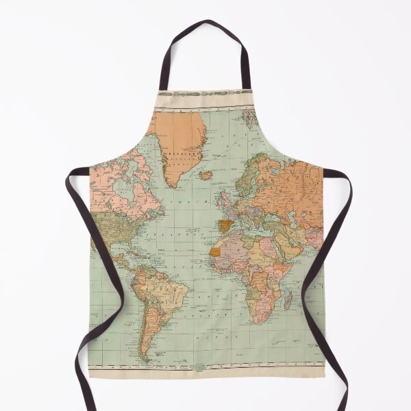 Aperçu de l'œuvre Carte du monde vintage 1904 créée et vendue par Gin  Neko.