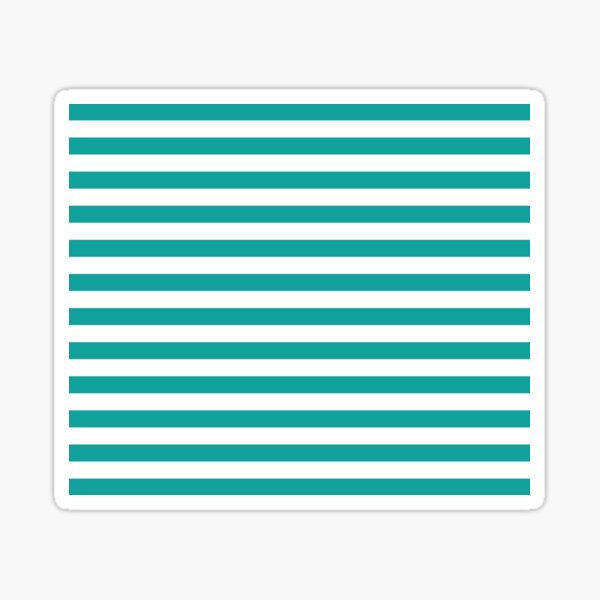Teal and White Stripes | Stripe Patterns | Striped Patterns | Wide Stripes | Horizontal Stripes | Sticker