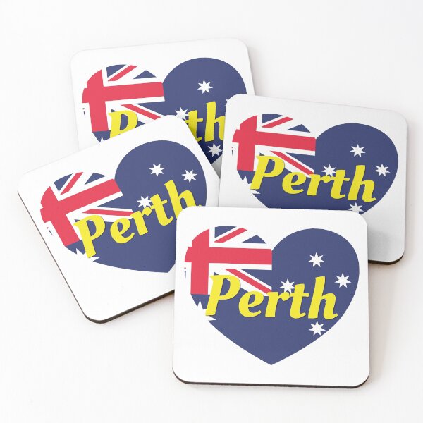 Item preview, Perth Western Australia Australia Australian Flag Heart (White) - Perth designed and sold by DPattonPD.